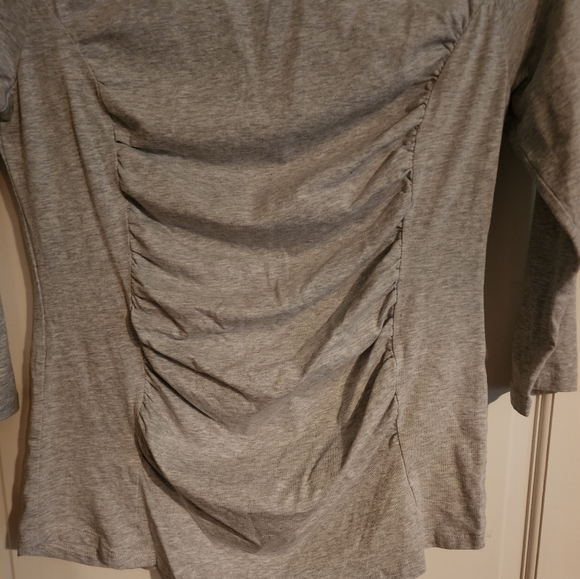 Sundance Princess Runched Grey Long Sleeve Top M - Picture 3 of 8